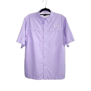 Habit Men Size M UPF40+ Short Sleeve River Shirt Vented Fishing Lavender Purple